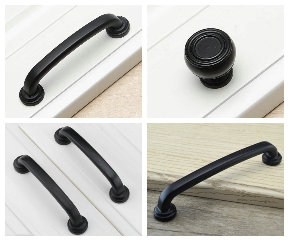 Kitchen Cabinet Pulls, Vanity Drawer Handles, Antique Bronze Pewter Black, Rustic Retro Hardware