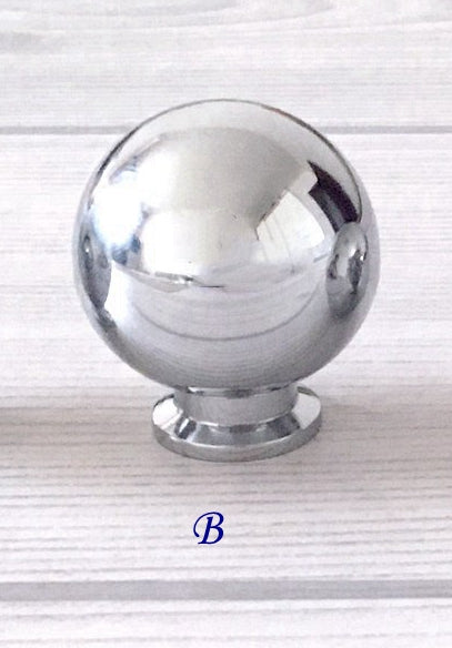 Ball Brass Knobs Cabinets Hardware Silver