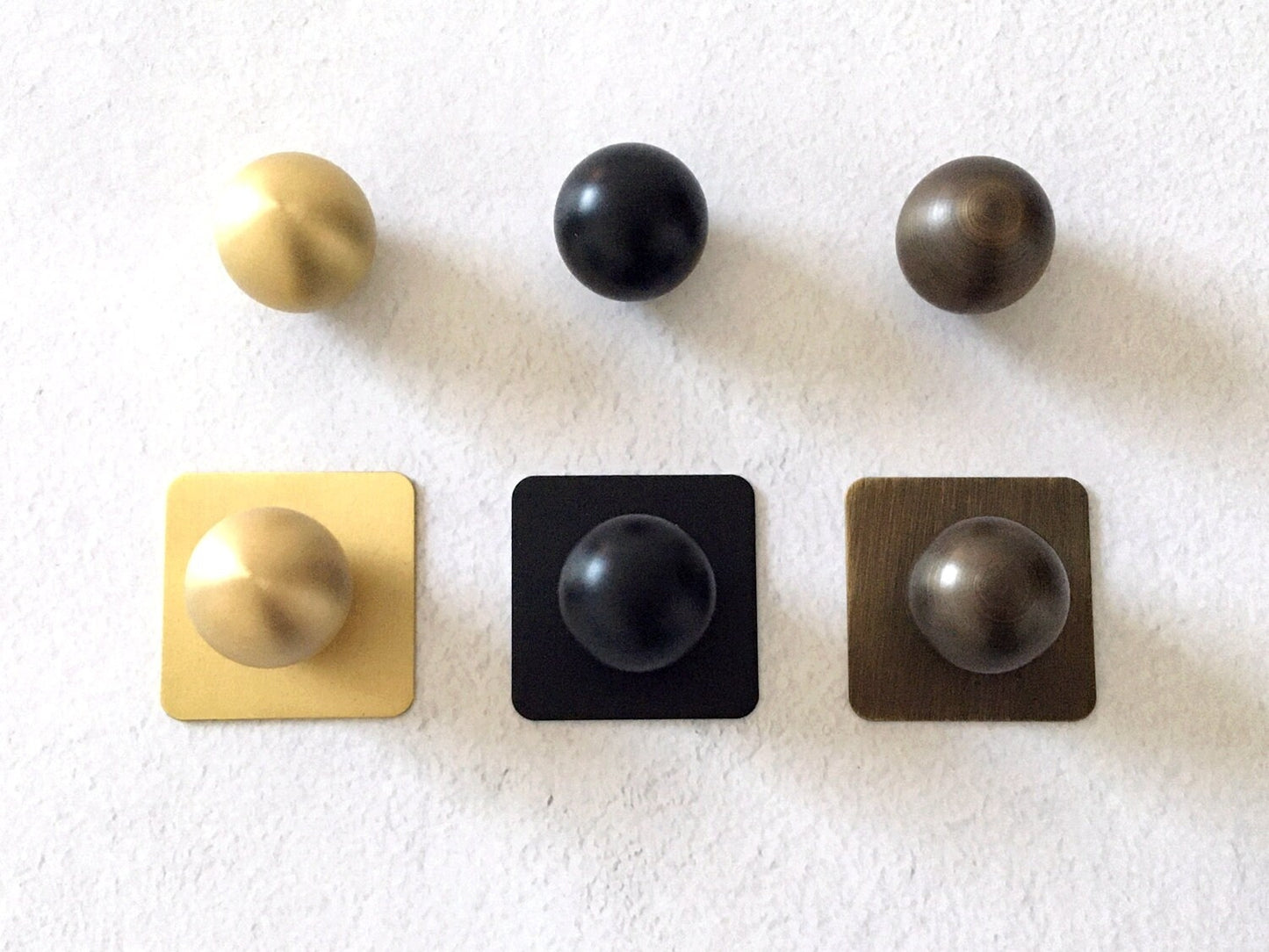 Ball Brass Drawer Knobs with Square Backplate