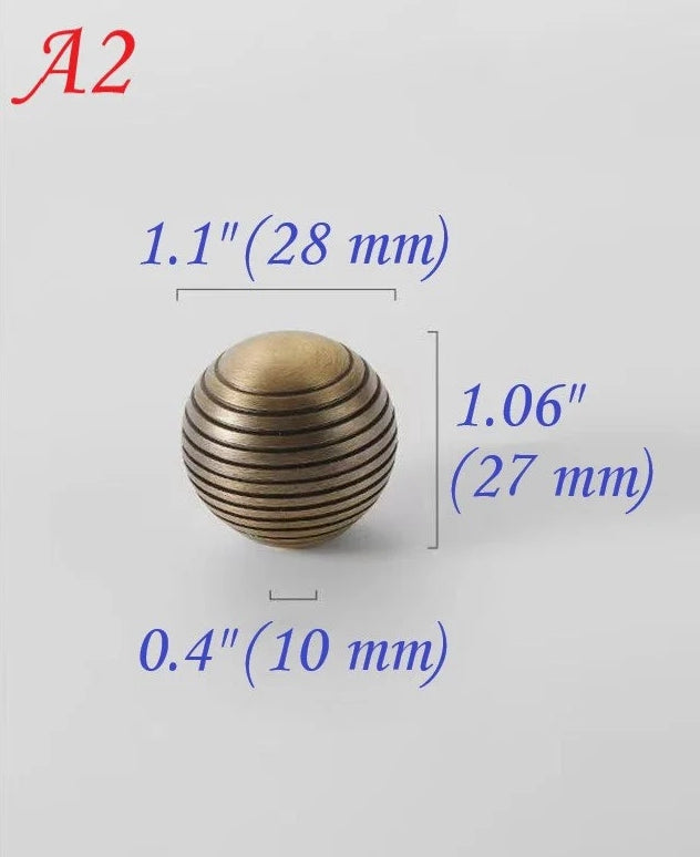 Beehive Drawer Knobs Antique Bronze Cabinet Pull Kitchen Hardware Mid Century Modern 28 mm