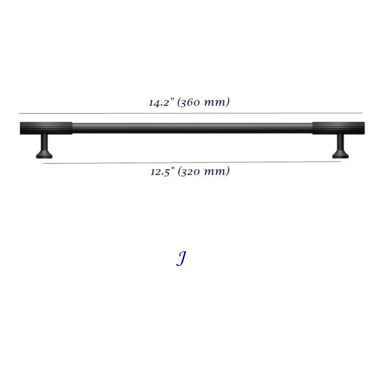 Black Fluted Wardrobe Door Handles 320 mm Lynns Hardware