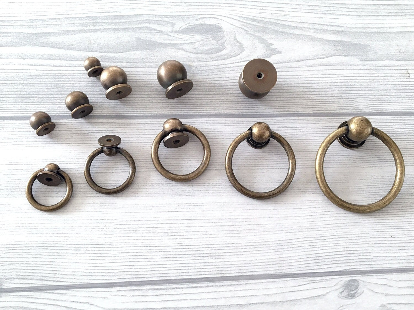 Brass Drawer Knobs Antique Bronze Tiny