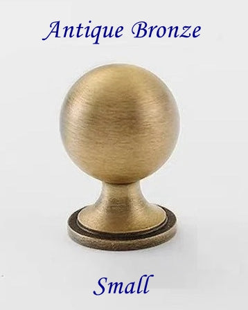 Brass Ball Knob Drawer Pull Antique Bronze 22 mm