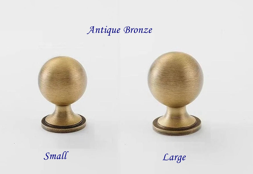 Brass Ball Knobs Antique Bronze Mid Century