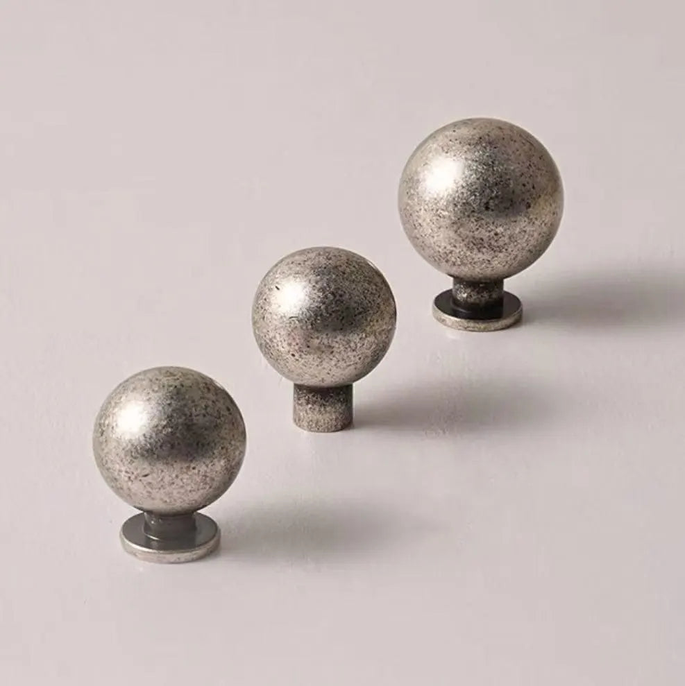 Brass Ball Knobs Antique Pewter