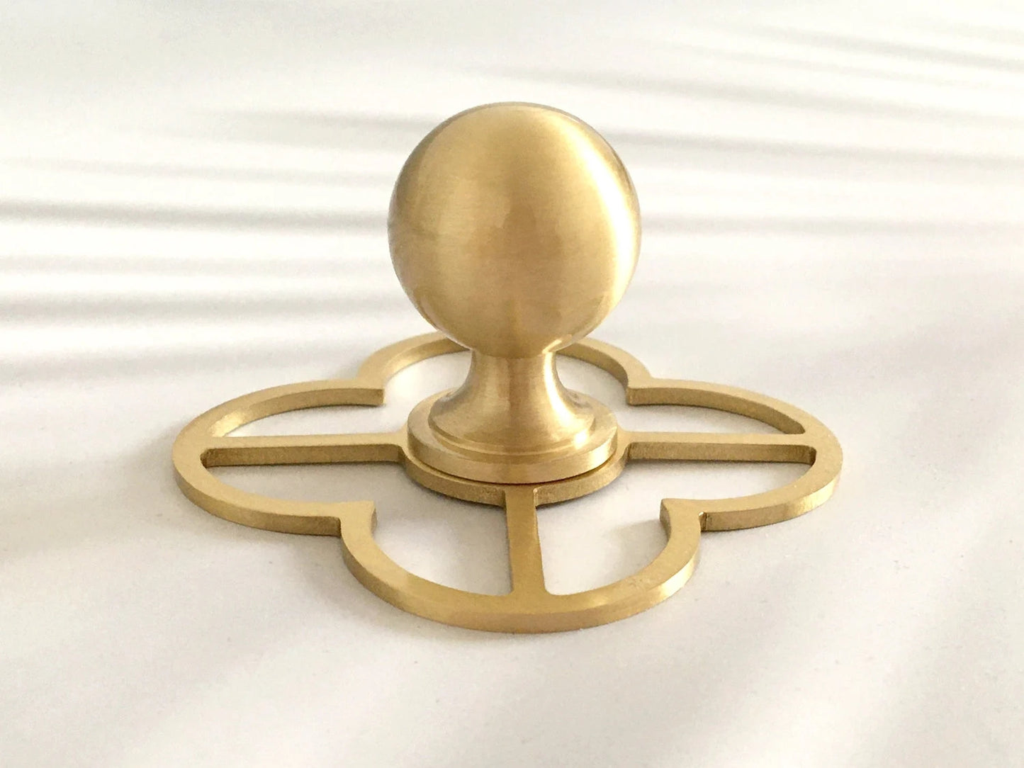 Brushed Brass Cabinet Knobs Backplate Dresser Drawer Pull Handles Kitchen Hardware