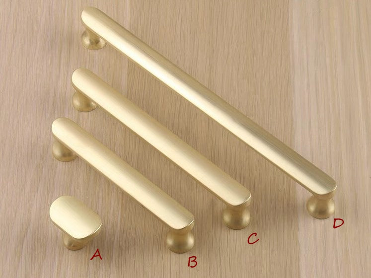 Brushed Gold Drawer Pulls with 3-3/4, 5 and 7-1/2 inch hole spacing