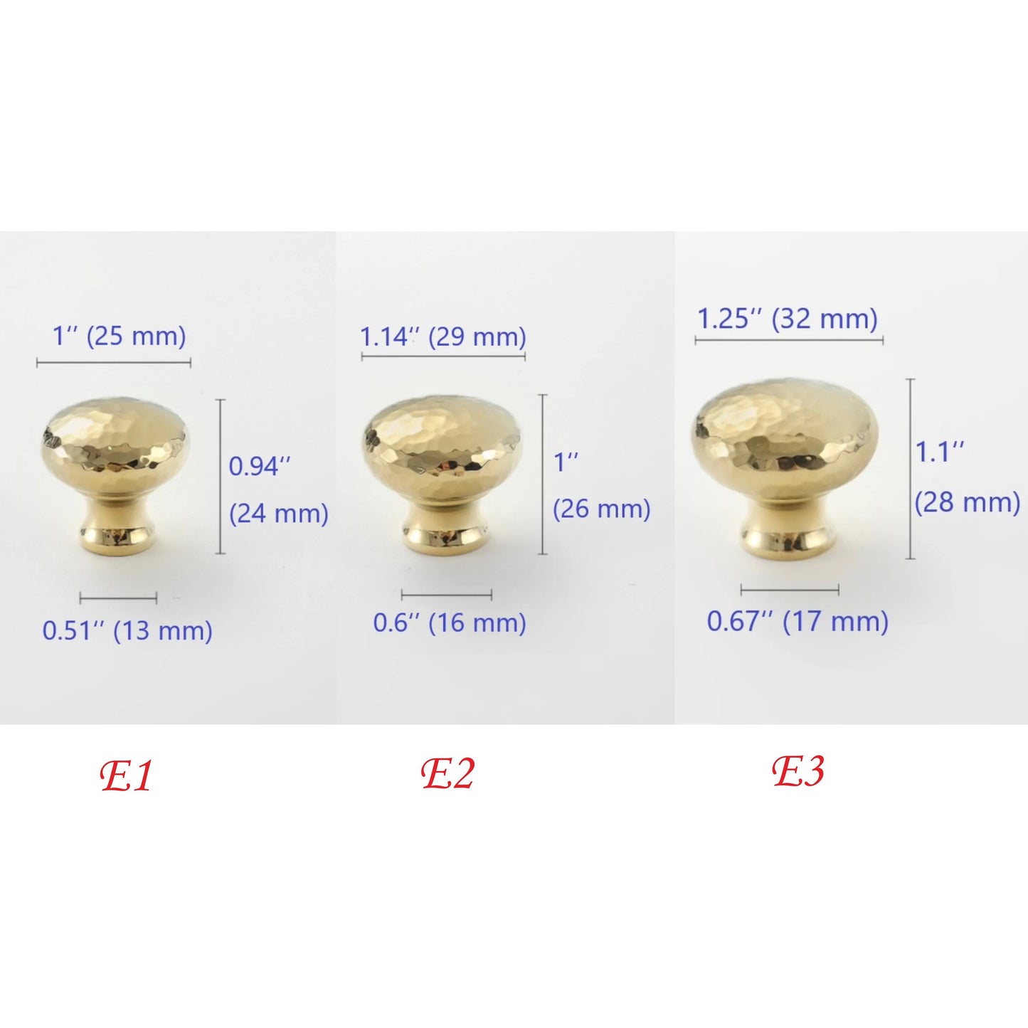 Hammered Brass Knobs Gold Drawer Pulls Egg Door Handle