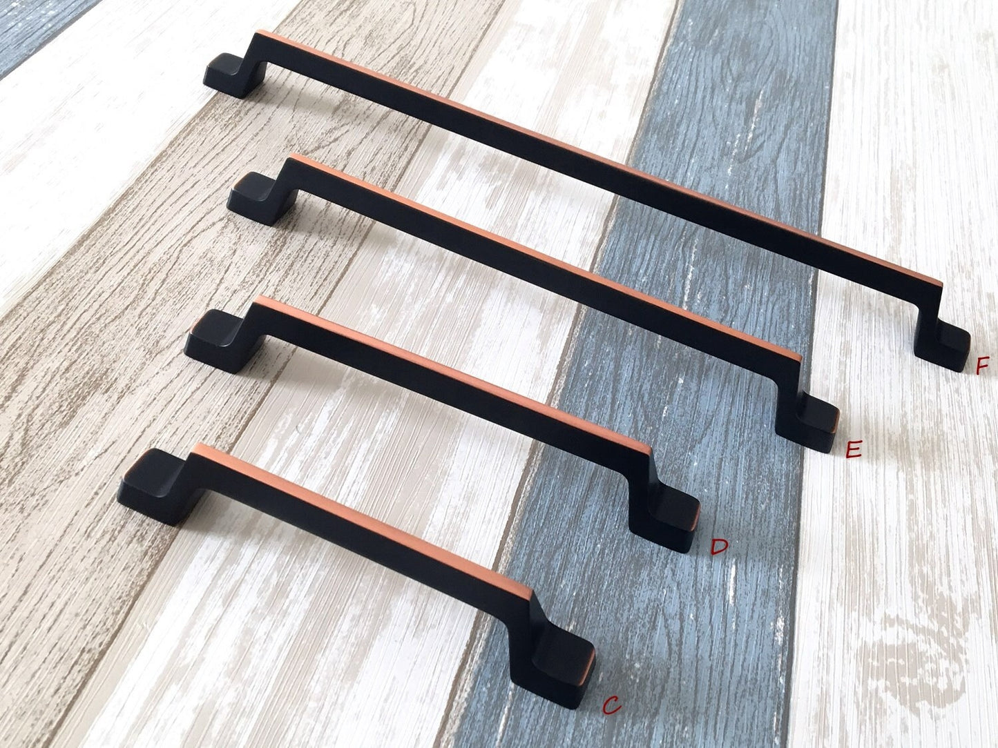 Cabinet Pull Handles Black Copper, Modern Mid Century, Kitchen Hardware