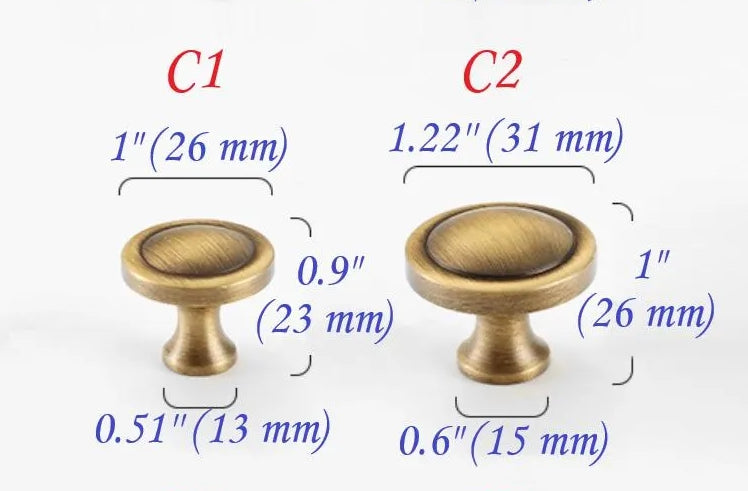 Brass Knob, Drawer Pulls, Kitchen Hardware, Antique Bronze