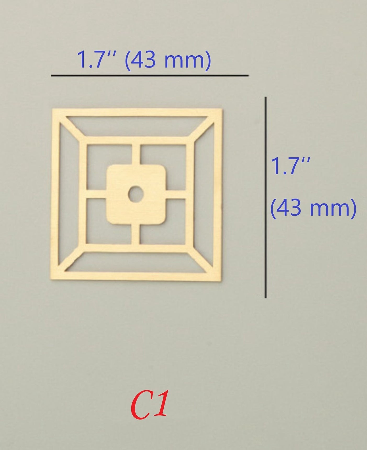 Elegant Solid Brass Cabinet Knob Backplates, Brushed Gold, MCM Style