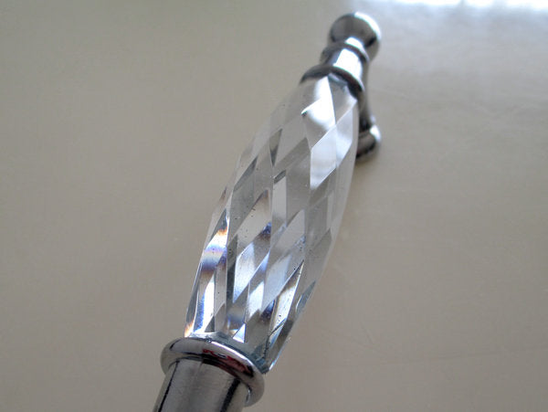 3.75" 5" Crystal Drawer Pull, Glass Cabinet Pulls, Gold Silver Modern Hardware