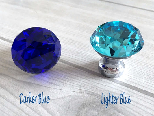 Crystal Glass Diamond Cut Drawer Knobs - 9 Colors