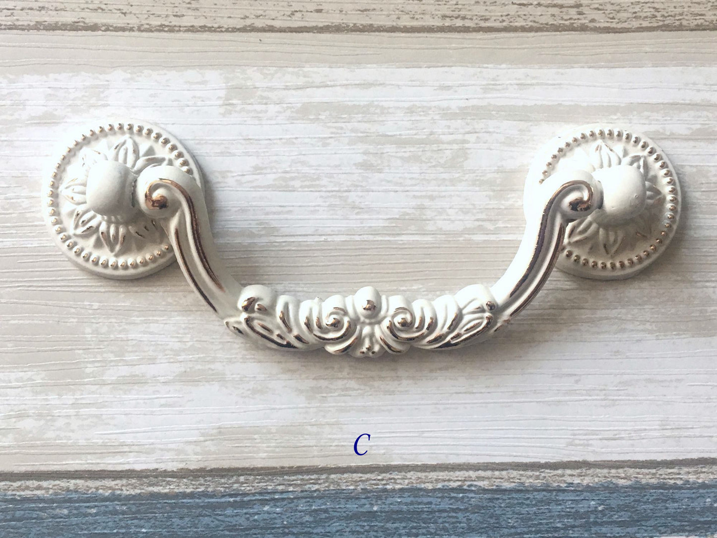 Shabby Chic Drawer Pulls Handle Cabinet Pulls Creamy White Gold Kitchen Hardware