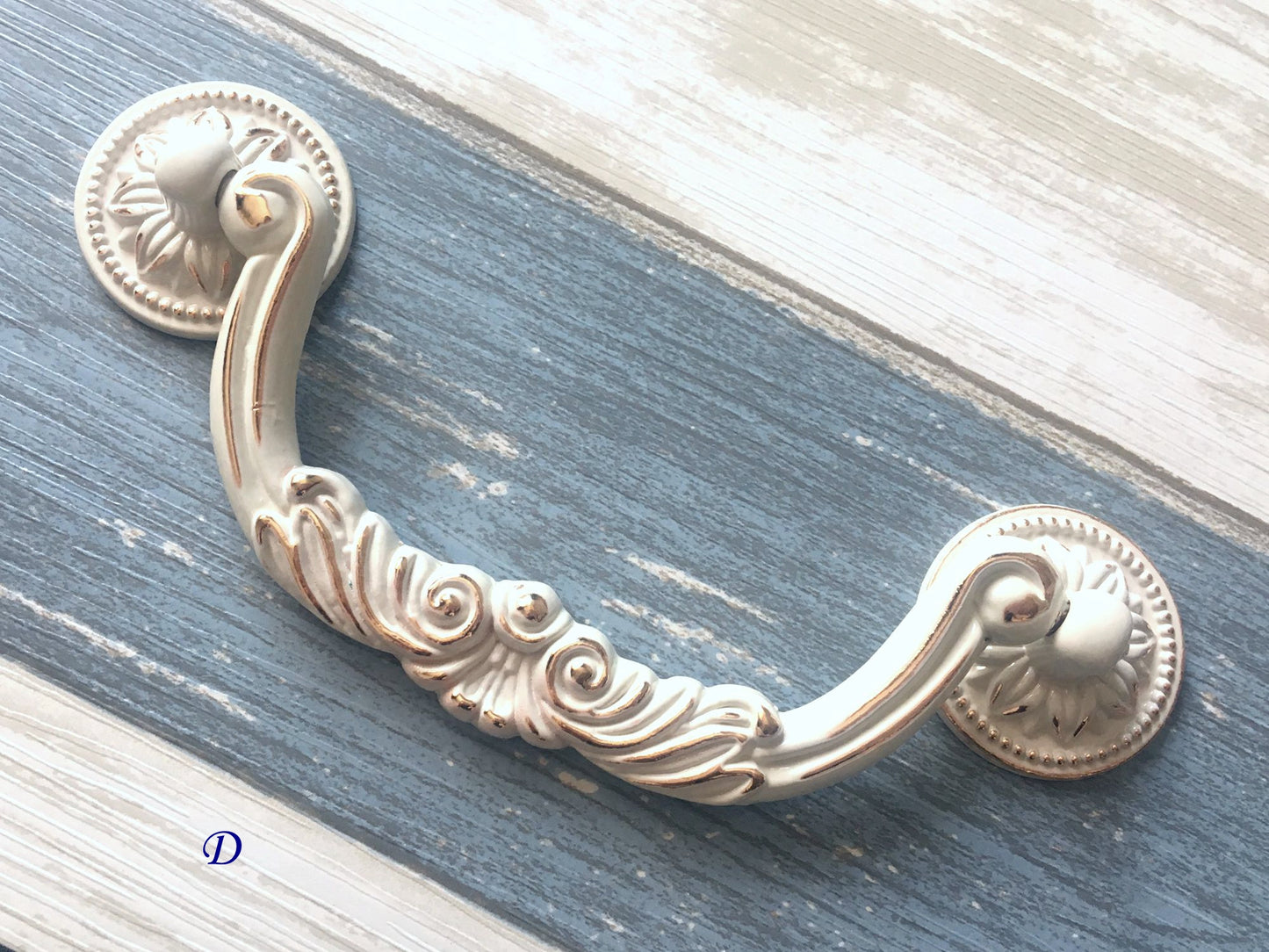 Shabby Chic Drawer Pulls Handle Cabinet Pulls Creamy White Gold Kitchen Hardware