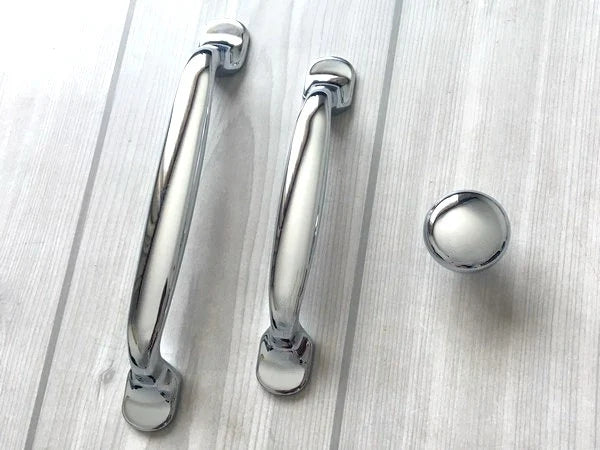 Poignées de tiroir chromées pour armoires et tiroirs, style moderne, 76, 96 et 128 mm, Lynn Hardware