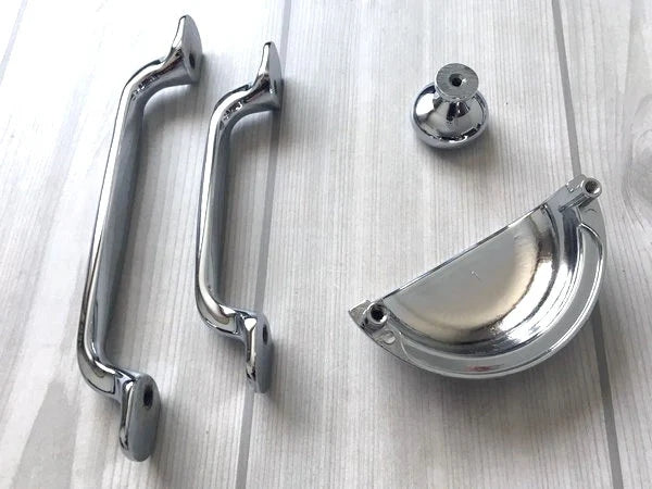 Poignées de tiroir chromées pour armoires et tiroirs, style moderne, 76, 96 et 128 mm, Lynn Hardware