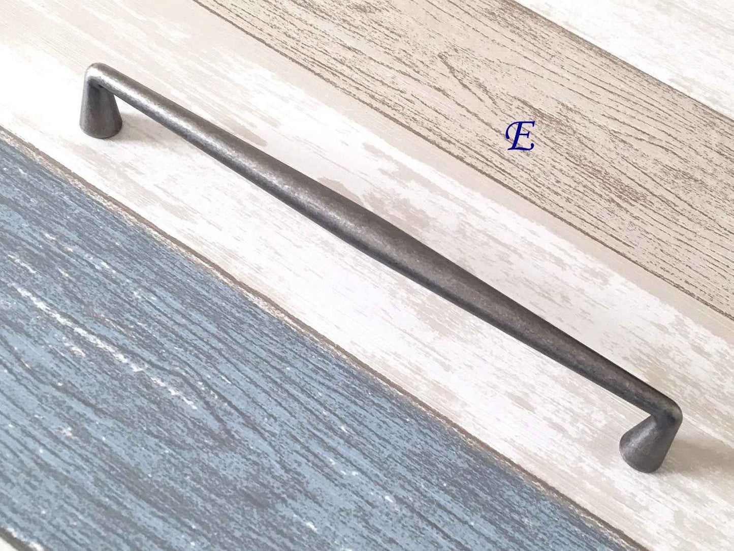 Antique Pewter Cabinet D Handle & Cup Pull, 76 96 128 192 mm