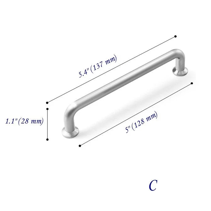 Brushed Nickel Cabinet Pull, Wire Drawer Handle, Modern Minimalist Kitchen Hardware