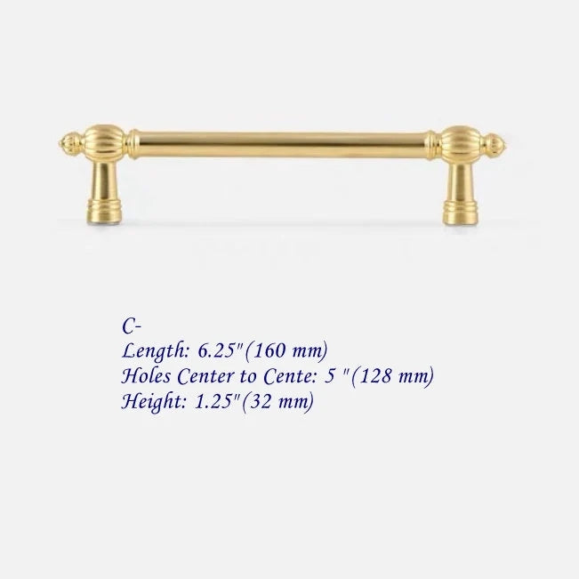 3.75" 5" 7.5" Brushed Gold Cabinet Pulls, Mid Century MCM Kitchen Hardware