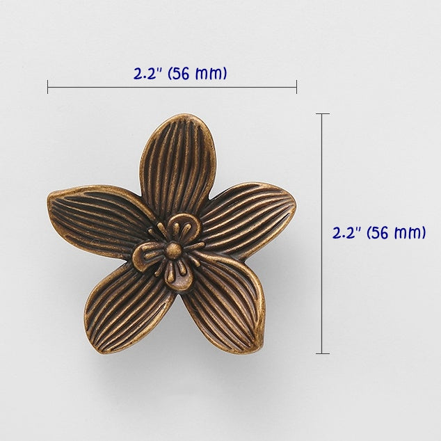 Flower Cabinet Knob, Petal Drawer Pull, Decorative Kitchen Hardware