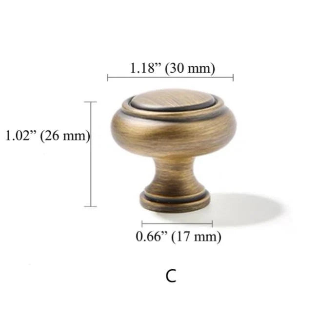 Retro Antique Bronze Cup Pull and Knobs, Solid Brass, Kitchen Hardware