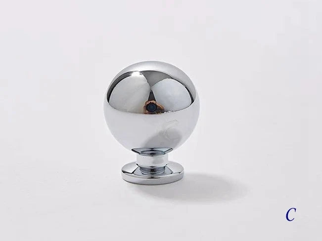Brass Cabinet Ball Knobs, Polished Gold Chrome, Sleek Modern, Lynns Hardware