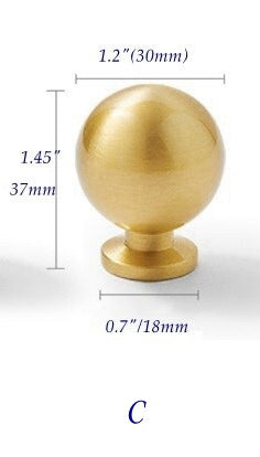 Brass Cabinet Bar Handles, Ball Knobs, Kitchen Hardware