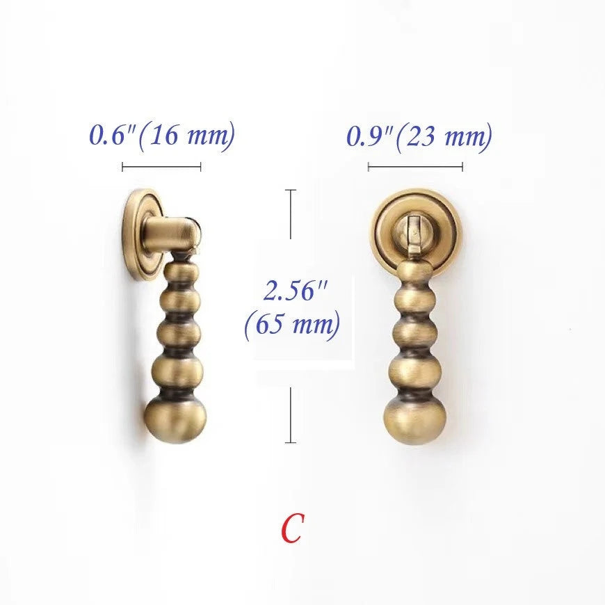 European Style Brass Cabinet Pull, Antique Bronze, Retro Kitchen Hardware