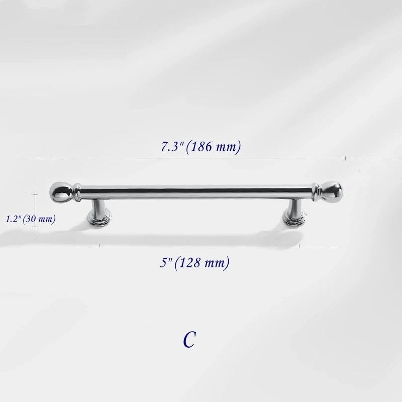 3.75" 5" 7.5" Cabinet Handles, Drawer Pulls, Polished Chrome Silver