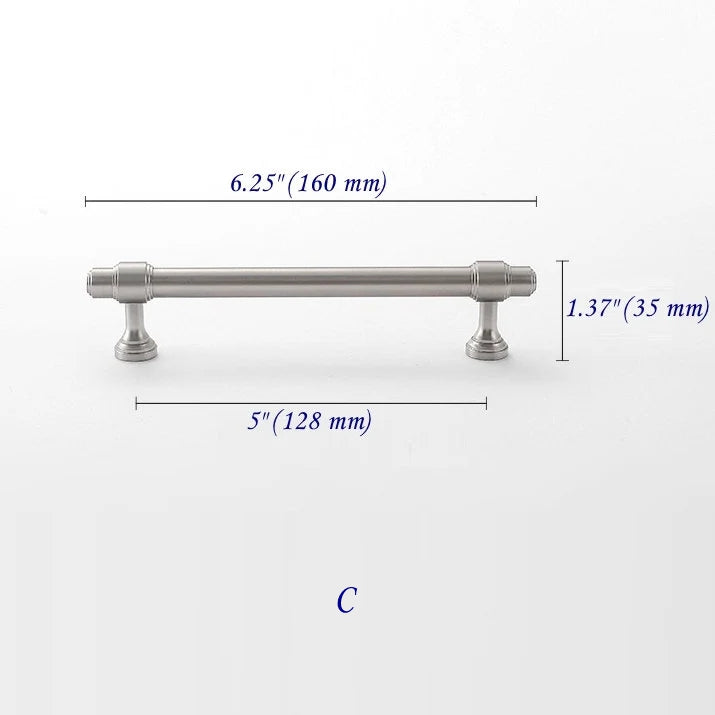 Minimalist Cabinet Bar Pulls, Solid Brass, Brushed Nickel, Modern Kitchen Hardware