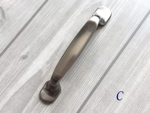 Nickel Cabinet Drawer Pulls Modern Cup Handles 76 96 128 mm Lynn Hardware