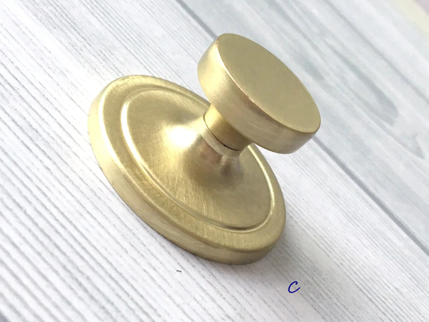 2.5" 3.75" 5" Brushed Gold Brass Drawer Handle, Drop Ring Pull, Circle Knob, MCM Hardware