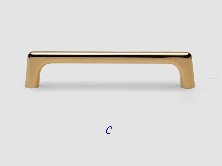 Polished Gold Cabinet Pulls, MCM Wardrobe Handles, Kitchen Hardware