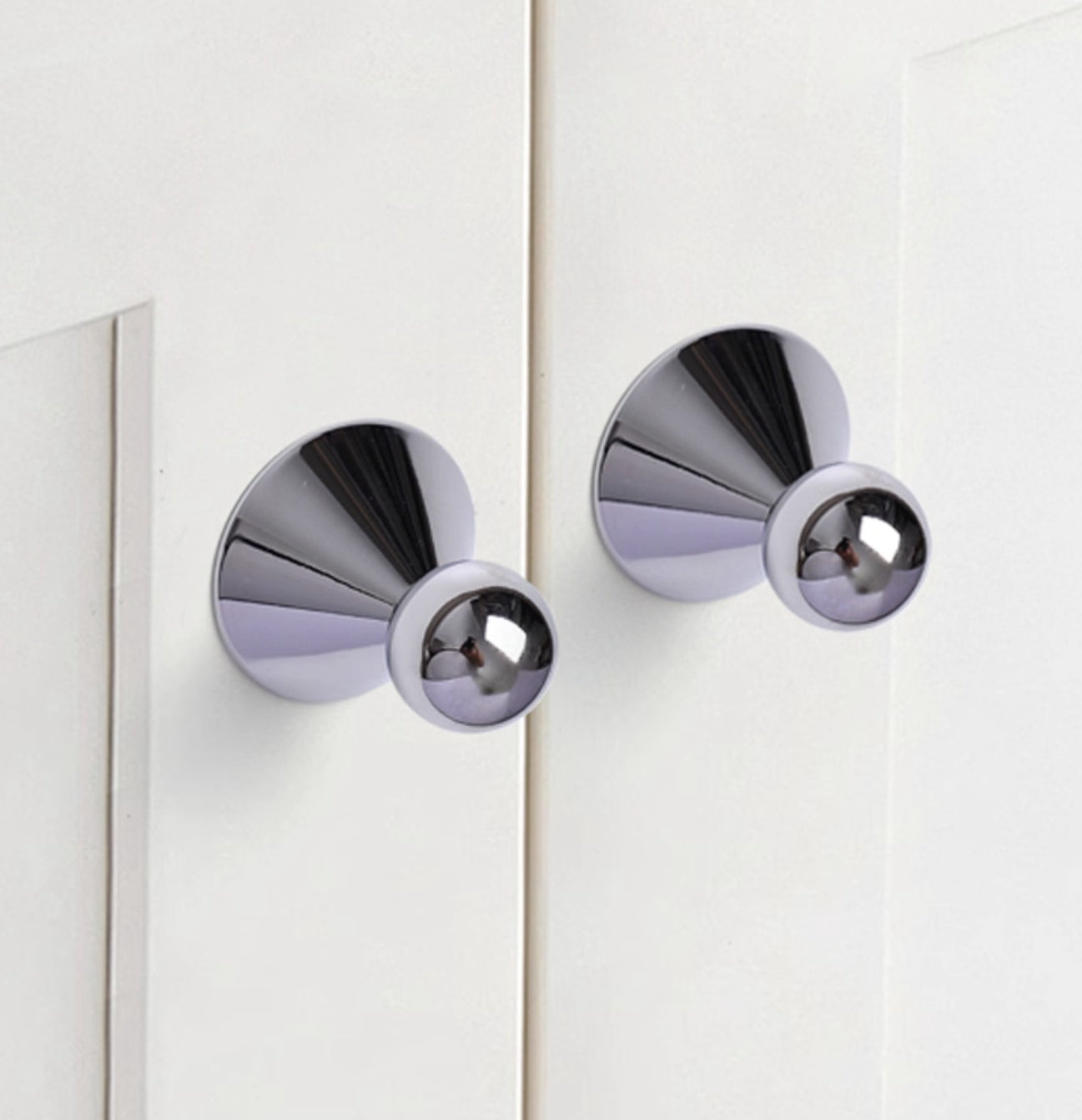 Ball Brass Knob with Conical Base, Drawer Pulls, Chrome Bronze Gold, Scandinavian Kitchen Cabinet Hardware