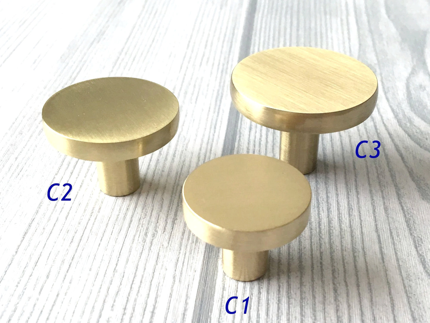 Brushed Gold Drawer Pull Half Moon, Circle Cabinet Knobs, Bar Handles, MCM Kitchen Hardware