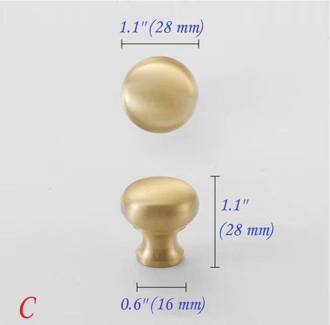 Brushed Brass D Cabinet Pulls, Cup Handles, Kitchen Hardware