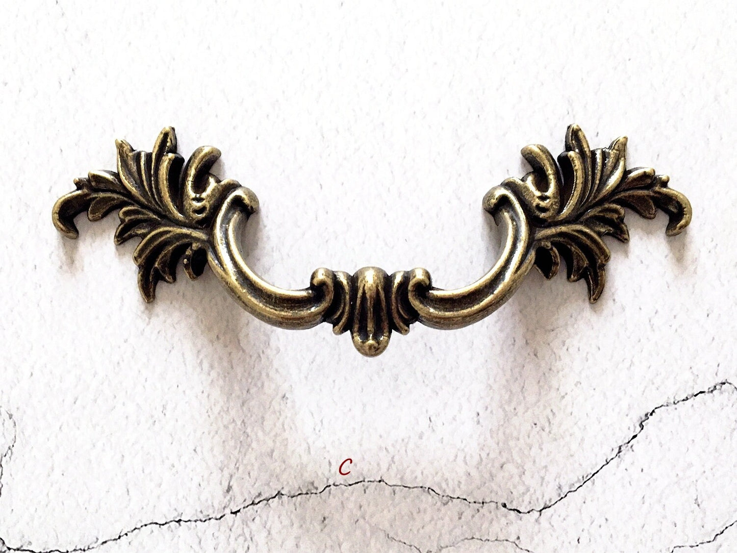 2.5" 3" 3.75" Antique Bronze Leafy Drawer Pulls, French Provincial Cabinet Hardware
