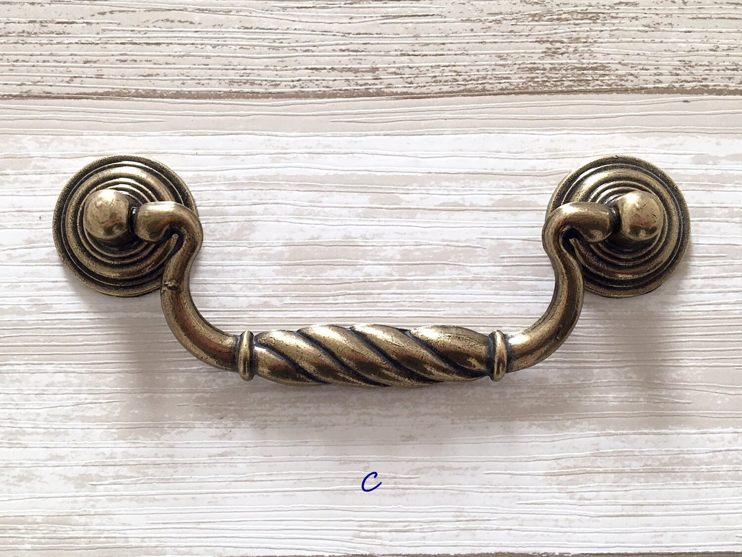 Vintage Style Bail Drawer Pulls Drop Handle, Antique Bronze, 3.75" 5" Centers