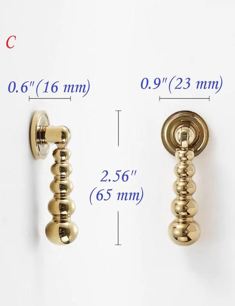Polished Brass Cabinet Bar Pulls European Style Luxury Shiny Gold