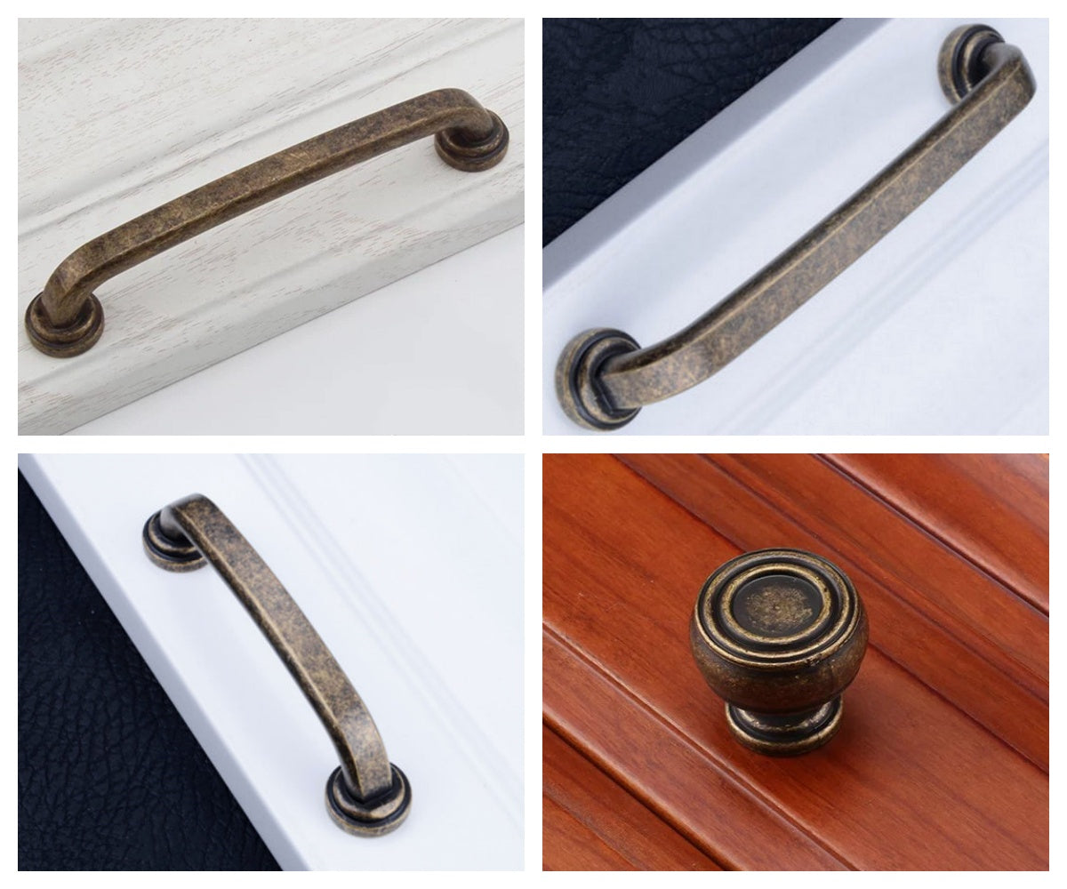 Kitchen Cabinet Pulls, Vanity Drawer Handles, Antique Bronze Pewter Black, Rustic Retro Hardware