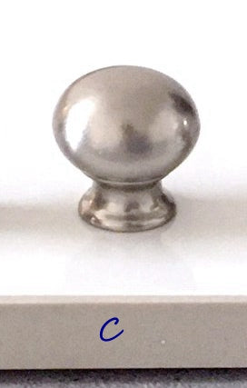 Nickel Round Drawer Knobs, Zinc Alloy & Stainless Steel, Minimal Cabinet Hardware