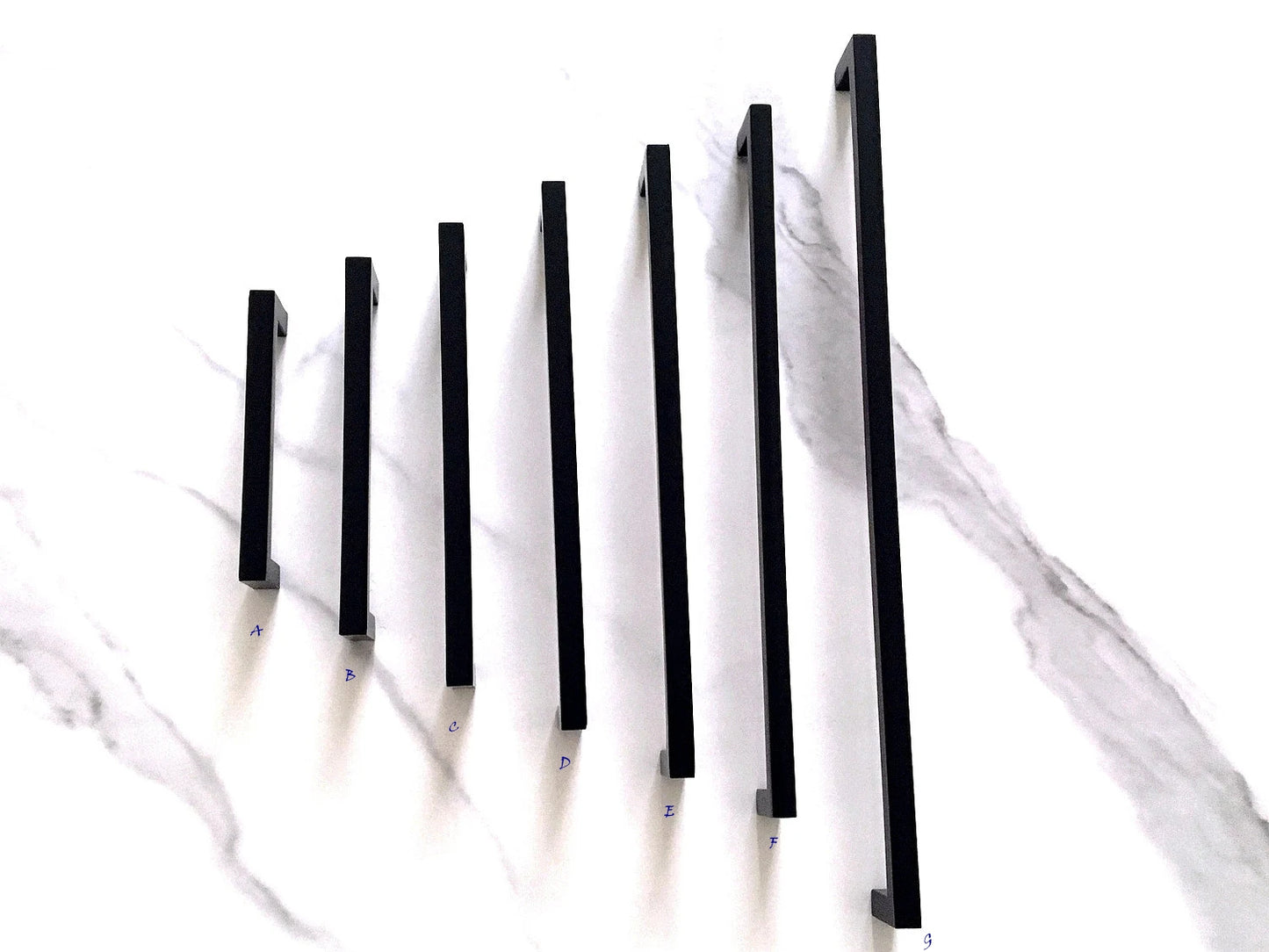 Cabinet Pull Handles Black Slim Square Minimalism Modern Hardware