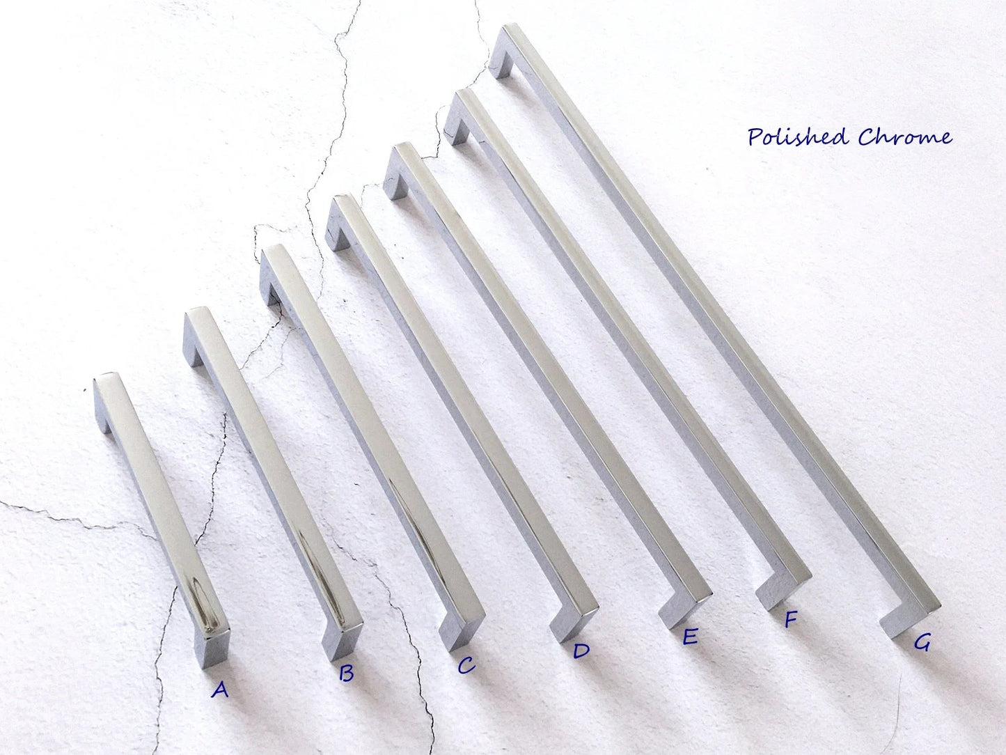 Cabinet Pull Handles Polished Chrome Slim Square Minimalism Modern Hardware