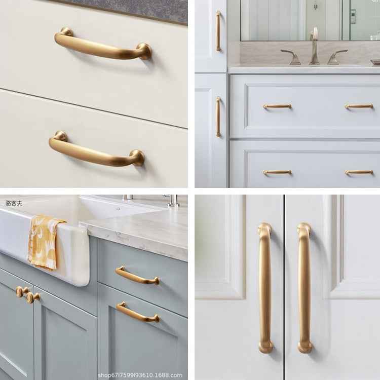 Champagne Gold Bronze Cabinet Handles - 96 128 160 mm