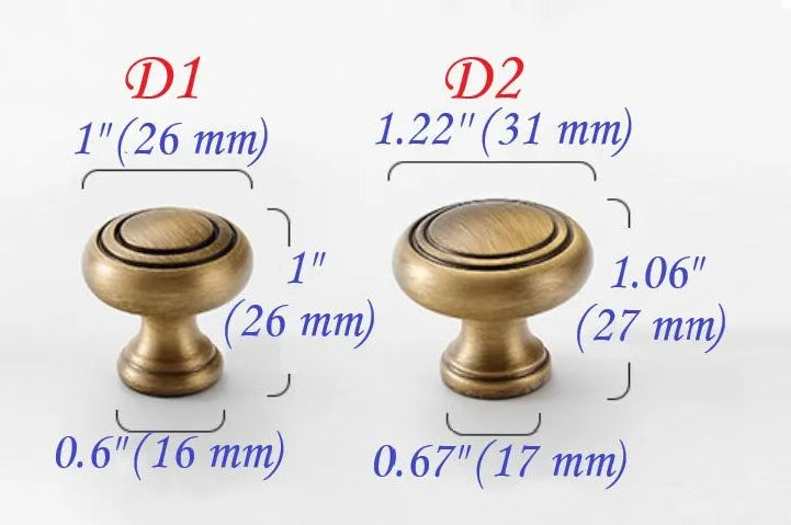 Brass Knob, Drawer Pulls, Kitchen Hardware, Antique Bronze