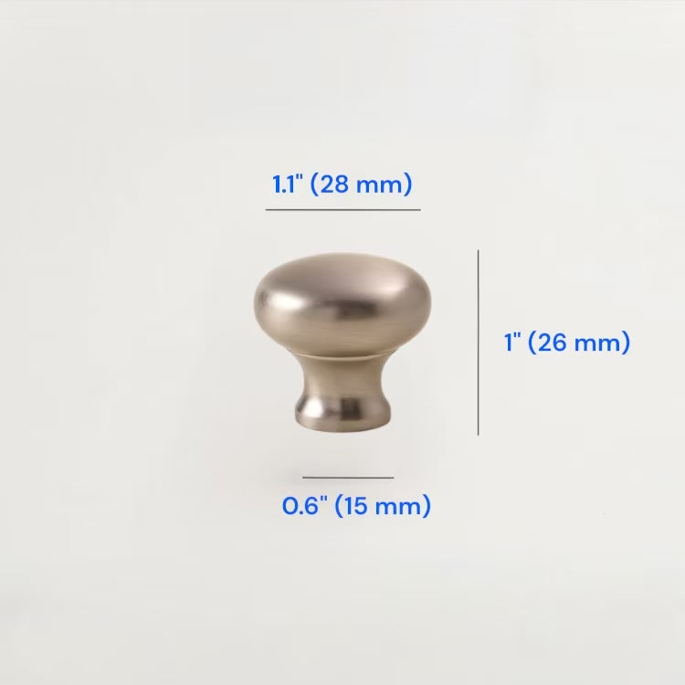 Brushed Nickel Cabinet Knobs, Zinc Alloy, Modern Drawer Pulls