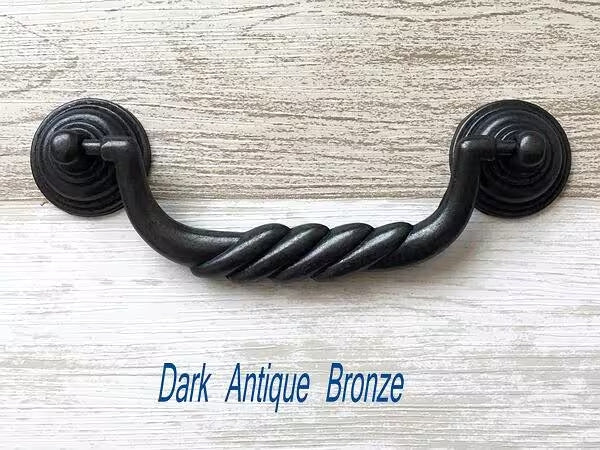 4.5" Antique Bronze Bail Drawer Pulls, Vintage Style, Antique Pewter, Black