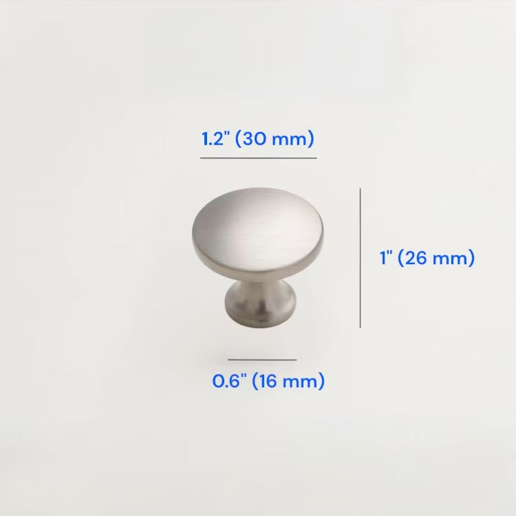Brushed Nickel Cabinet Knobs, Zinc Alloy, Modern Drawer Pulls