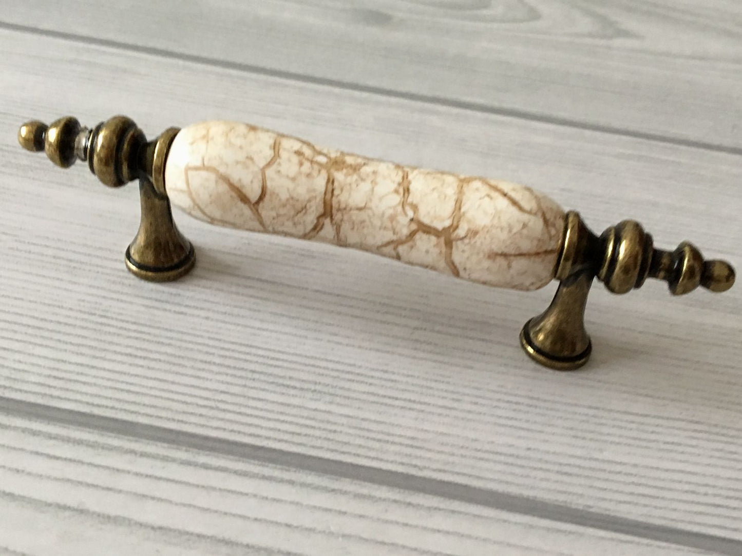 3" Centers Porcelain Cabinet Pull, Ceramic Drawer Handles 76 mm Holes